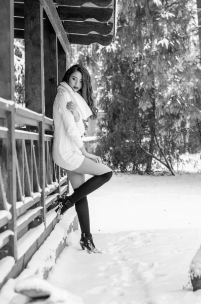 Reina de la nieve. Retrato de una mujer de invierno . —  Fotos de Stock