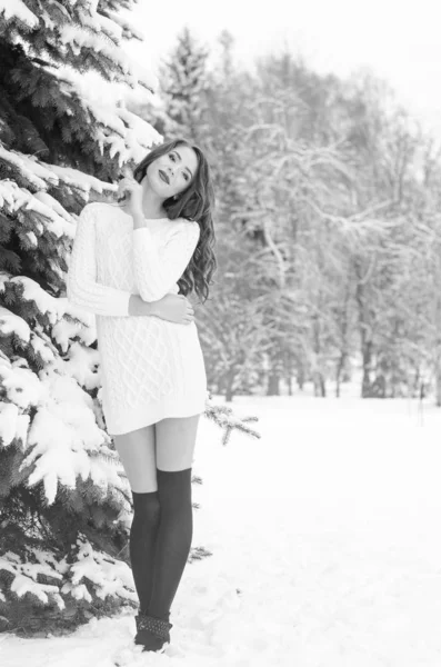 Reina de la nieve. Retrato de una mujer de invierno . — Foto de Stock