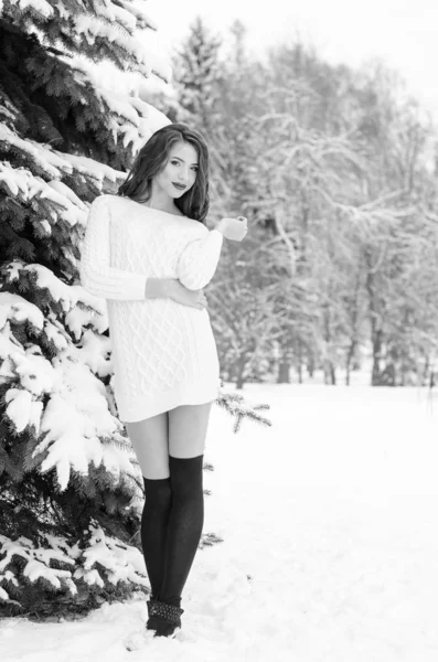 Reina de la nieve. Retrato de una mujer de invierno . —  Fotos de Stock