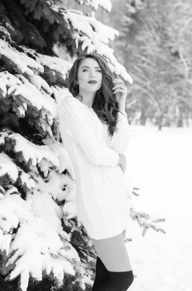 Reina de la nieve. Retrato de una mujer de invierno . — Foto de Stock