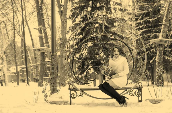 Снежная королева Портрет зимней женщины . — стоковое фото