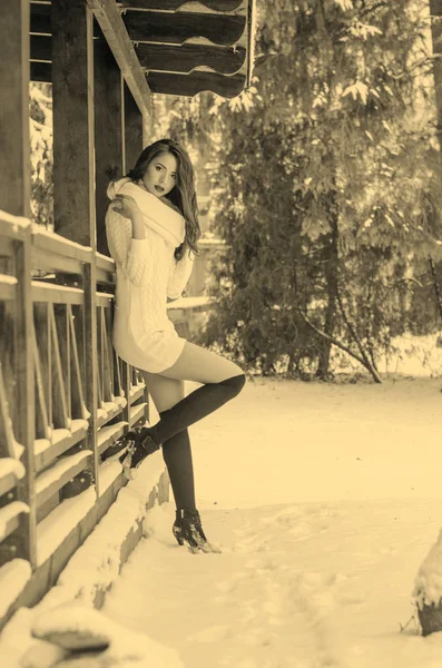 Rainha da neve. Retrato de uma mulher de inverno . — Fotografia de Stock