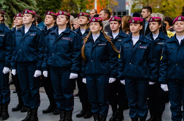 Juramento de cadetes militares Lutsk Ucrânia 12 / 10 / 2019 — Fotografia de Stock
