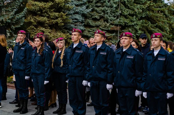 Oath of military cadets Lutsk Ukraine 12/10/2019 — Stock Photo, Image