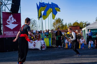 Ternopil. Batı Ukrayna. 02.16.2019 Protestocu Anatoly Zinkevich 'in Ternopil' deki cenazesi. Batı Ukrayna.