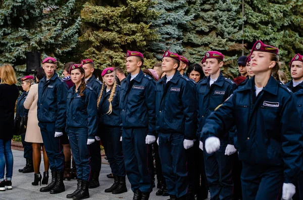 Oath of military cadets Lutsk Ukraine 12/10/2019 — Stock Photo, Image