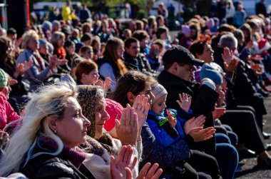 Ternopil. Batı Ukrayna. 02.16.2019 Protestocu Anatoly Zinkevich 'in Ternopil' deki cenazesi. Batı Ukrayna.