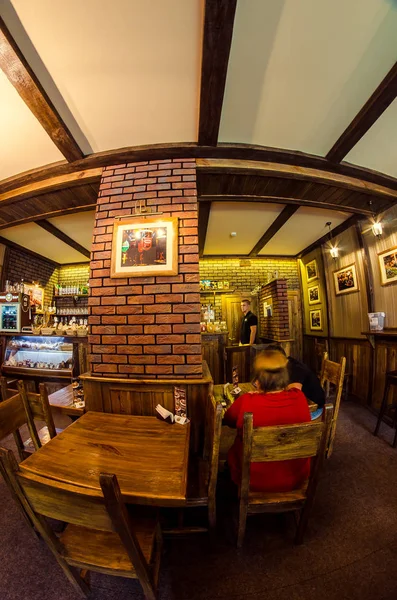 Fisheye Shot Pub Interior People — Stockfoto