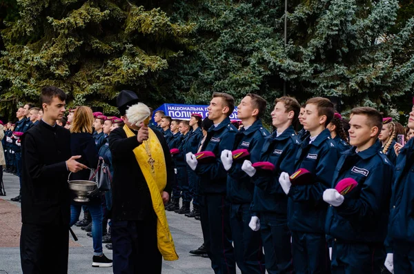 Juramento de cadetes militares Lutsk Ucrania 10 / 12 / 2019 —  Fotos de Stock