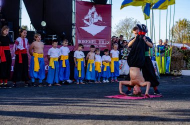 Ternopil. Batı Ukrayna. 02.16.2019 Protestocu Anatoly Zinkevich 'in Ternopil' deki cenazesi. Batı Ukrayna.