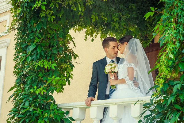 Lovely couple in Ukrainian wedding Lutsk — стоковое фото