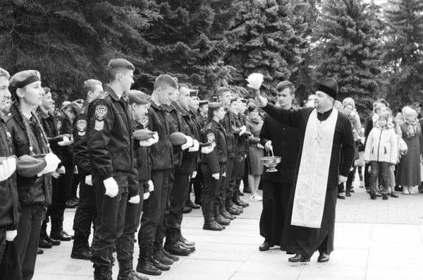 Oath of military cadets Lutsk Ukraine 12/10/2019 — Stock Photo, Image