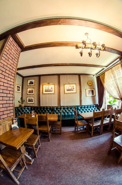 Fisheye Shot Pub Interior Tables — Stockfoto