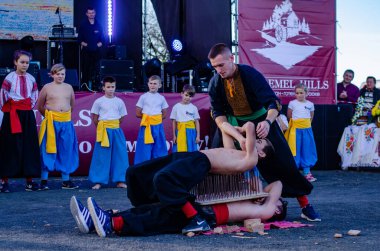 Ternopil. Batı Ukrayna. 02.16.2019 Protestocu Anatoly Zinkevich 'in Ternopil' deki cenazesi. Batı Ukrayna.