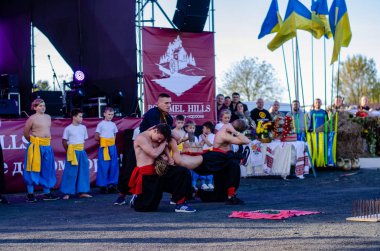 Ternopil. Batı Ukrayna. 02.16.2019 Protestocu Anatoly Zinkevich 'in Ternopil' deki cenazesi. Batı Ukrayna.