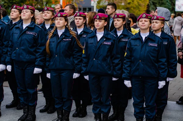 Serment des cadets militaires Lutsk Ukraine 12 / 10 / 2019 — Photo