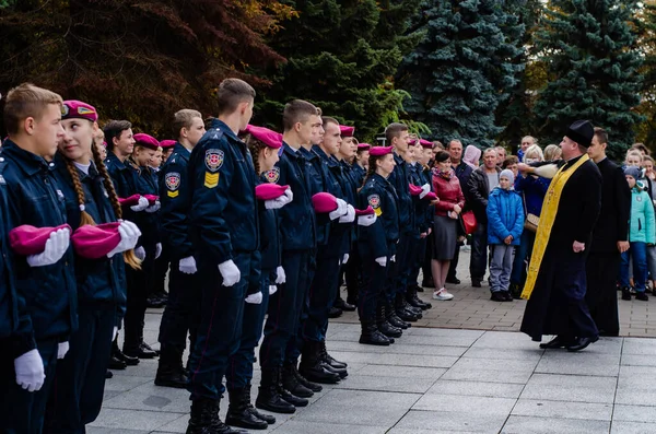 Sumpah kadet militer Lutsk Ukraina 12 / 10 / 2019 — Stok Foto
