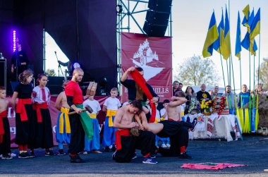 Ternopil. Batı Ukrayna. 02.16.2019 Protestocu Anatoly Zinkevich 'in Ternopil' deki cenazesi. Batı Ukrayna.