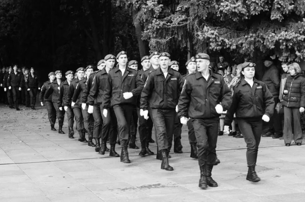 Juramento de cadetes militares Lutsk Ucrânia 12 / 10 / 2019 — Fotografia de Stock