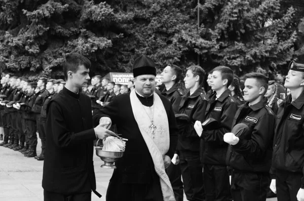 Juramento de cadetes militares Lutsk Ucrânia 12 / 10 / 2019 — Fotografia de Stock