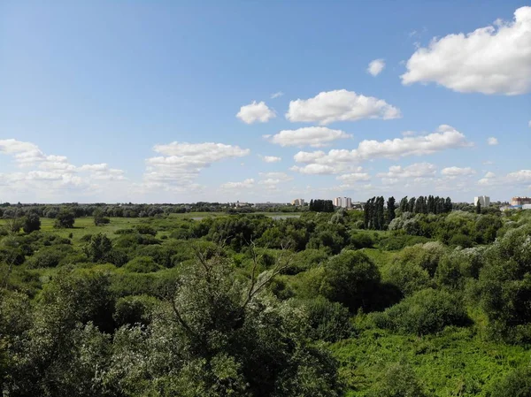 Horní pohled na park Jatujak v Bangkoku. Ráno sem lidé rádi chodí cvičit. Zahrada je navržen v geometrii kruhové a trojúhelník vypadat jako mírumilovné znamení. — Stock fotografie