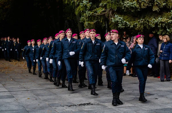 Serment des cadets militaires Lutsk Ukraine 12 / 10 / 2019 — Photo