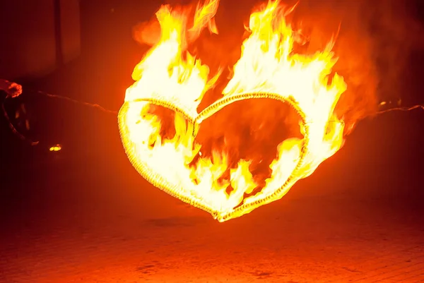 Burning Flaming Heart Flame — Stock Photo, Image