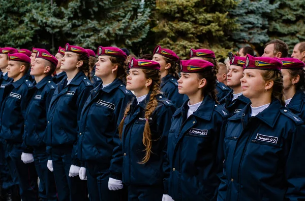 Juramento de cadetes militares Lutsk Ucrânia 12 / 10 / 2019 — Fotografia de Stock