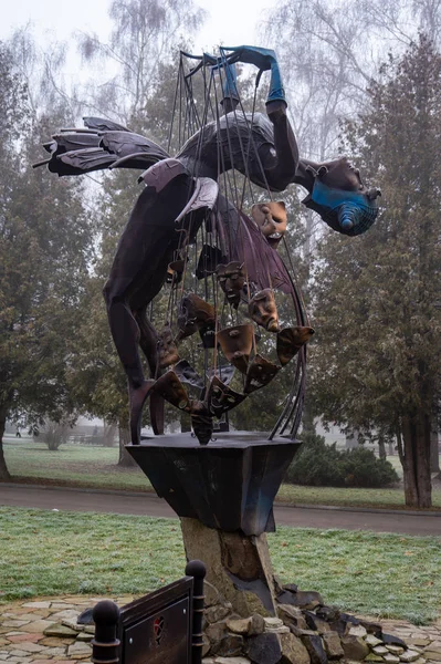 Belles Sculptures Fer Forgé Dans Jardin Ville — Photo