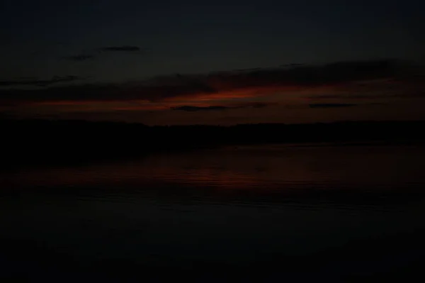 Vista Pittoresca Mare Infinito Con Bella Alba Cielo — Foto Stock