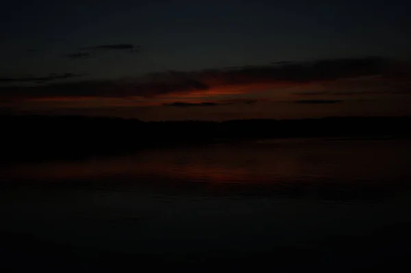 Vista Pittoresca Mare Infinito Con Bella Alba Cielo — Foto Stock