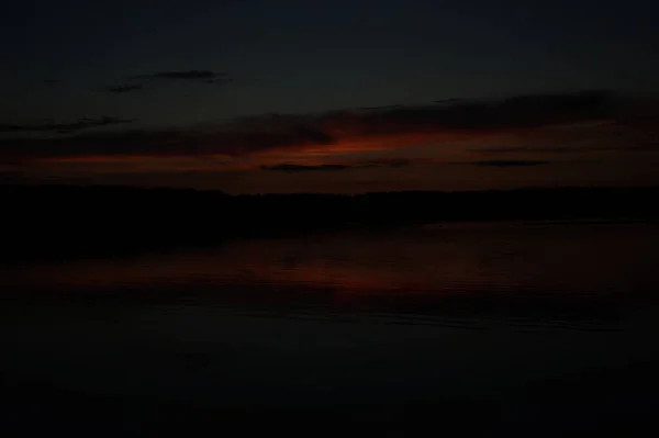 Vista Pittoresca Mare Infinito Con Bella Alba Cielo — Foto Stock