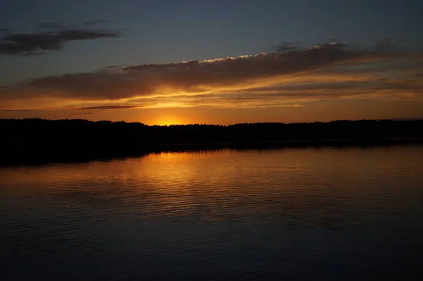 Malerischer Blick Auf Endloses Meer Mit Schönem Sonnenaufgang Himmel — Stockfoto