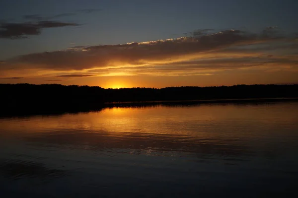 Malerischer Blick Auf Endloses Meer Mit Schönem Sonnenaufgang Himmel — Stockfoto