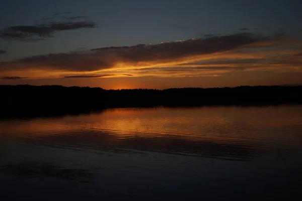 Malerischer Blick Auf Endloses Meer Mit Schönem Sonnenaufgang Himmel — Stockfoto