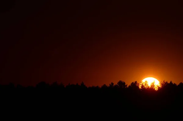 Schilderachtig Uitzicht Eindeloze Donkere Hemel Bij Zonsopgang — Stockfoto