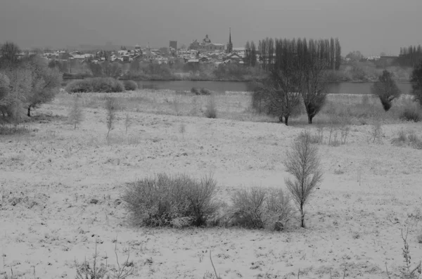 Schnee-Landschaft-winter. — Stockfoto