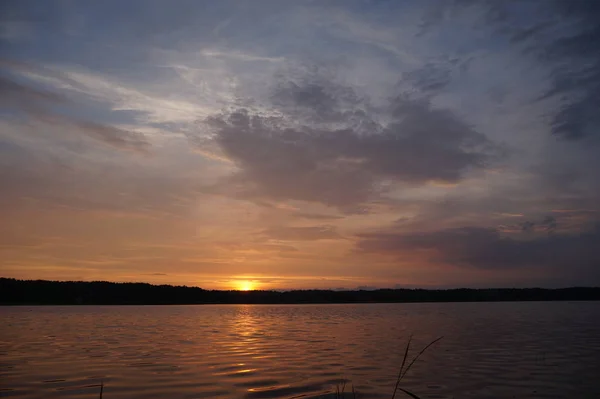 Sonnenuntergang Strand Mit Schönem Himmel — Stockfoto