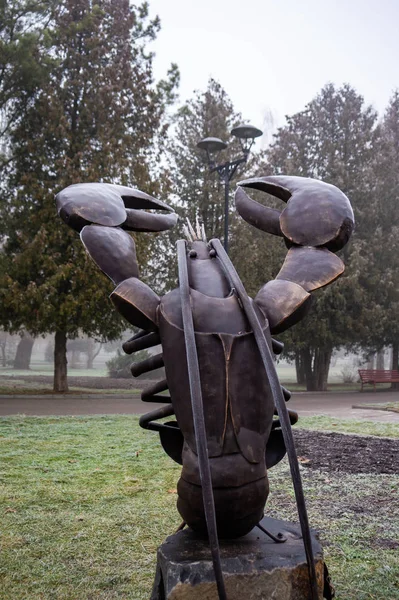 Belles Sculptures Fer Forgé Dans Jardin Ville — Photo