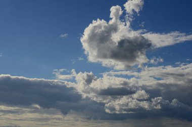 Bulutlara yakın mavi gökyüzü.