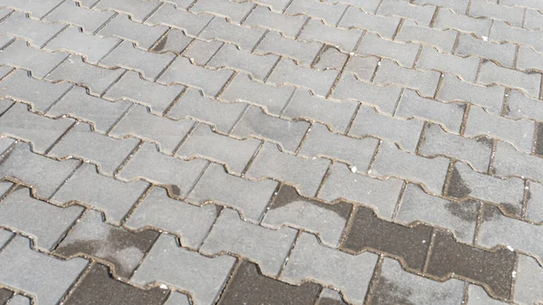 Blick Auf Grau Strukturierte Gehwegplatten Auf Der Straße — Stockfoto