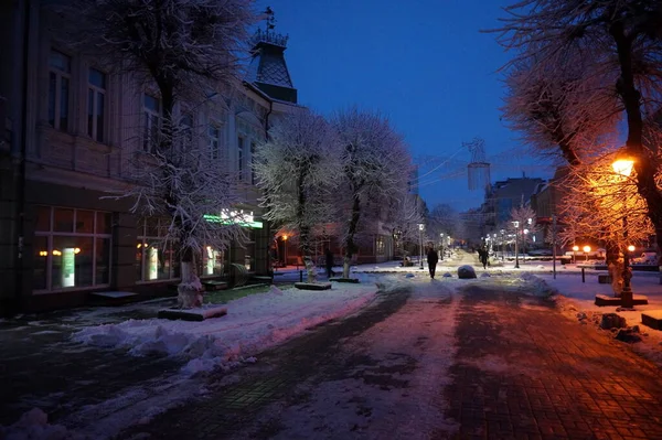 Snowy Winter City Morning — Stock Photo, Image