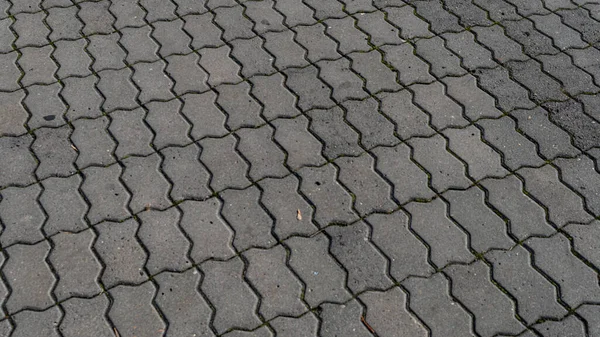 View Gray Textured Sidewalk Tile Street — Stock Photo, Image