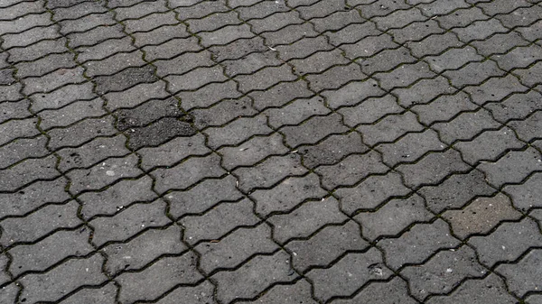 Вид Сіру Текстуровану Тротуарну Плитку Вулиці — стокове фото