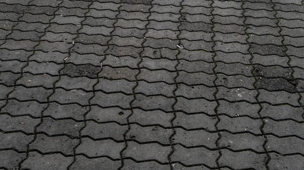 Blick Auf Grau Strukturierte Gehwegplatten Auf Der Straße — Stockfoto