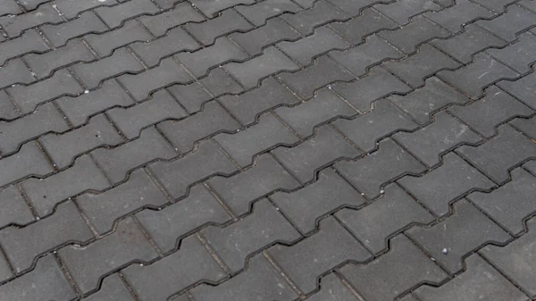 View Gray Textured Trowalk Tile Street — стоковое фото