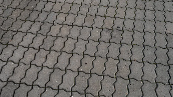 Blick Auf Grau Strukturierte Gehwegplatten Auf Der Straße — Stockfoto