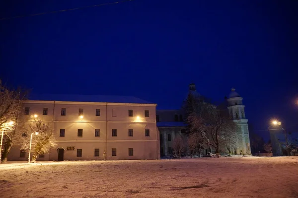 Snowy Winter City Night — Stock Photo, Image