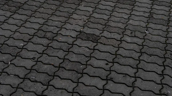 View Gray Textured Sidewalk Tile Street — Stock Photo, Image