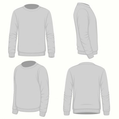 Ön, arka ve yan görünümlerini boş kapüşonlu sweatshirt.